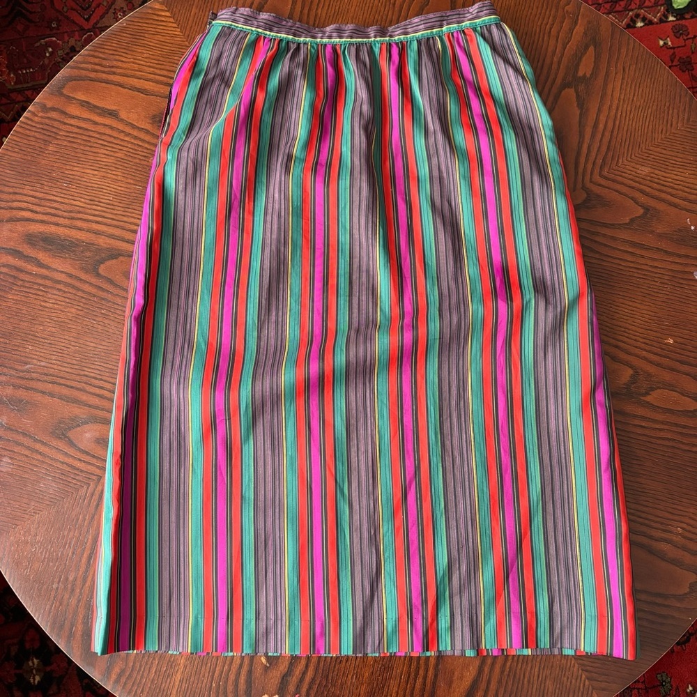 Vintage 1980s–1990s Evan Picone Colorful Striped Maxi Skirt - Picture 5 of 6
